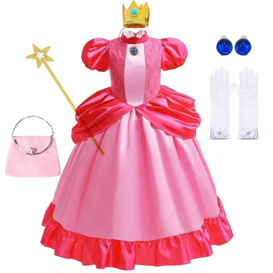 Peach Costume Girl Rosalina Dress Daisy Cosplay Children Birthday Party Dresses for Girls Trikidsworld