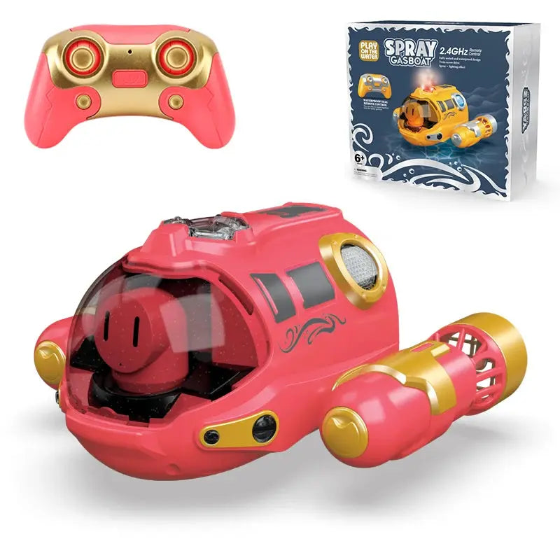 2.4GHz Rc Boat Toys Remote Control Boat Waterproof Spray Swimming Pool Bathing RC Steamboat For Boys And Girls Children's Gift Trikidsworld