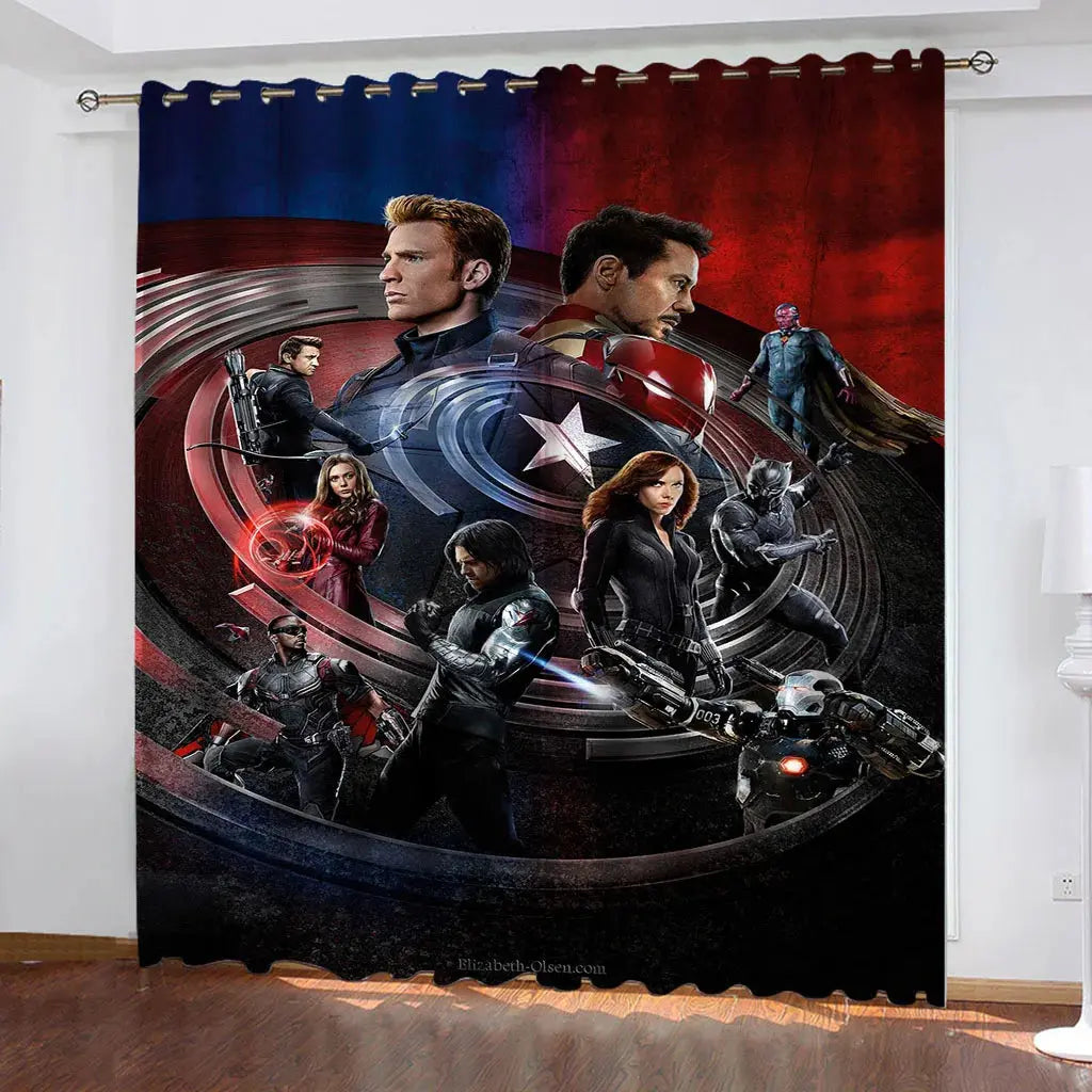 Marvel, Spider Man Curtains For Living Room Anime Blackout Curtains Perforated Cartoon Cute Dustproof Living Room Bedroom Trikidsworld