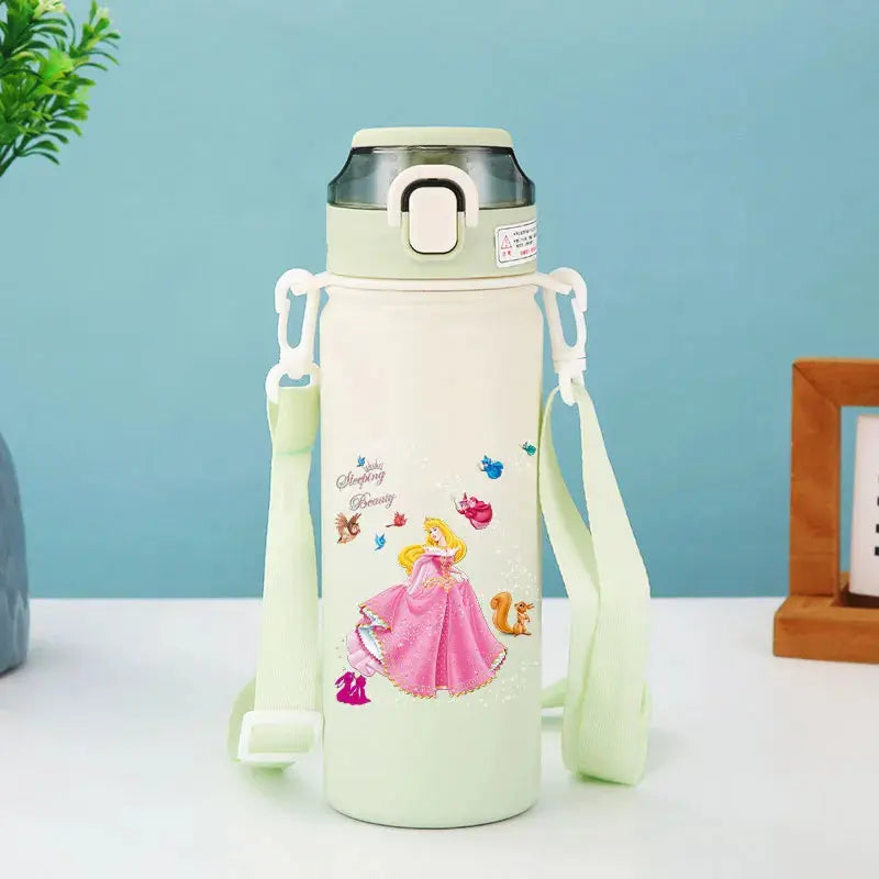 Disney Princess Thermos Bottle – Elsa, Straw & Strap Trikidsworld