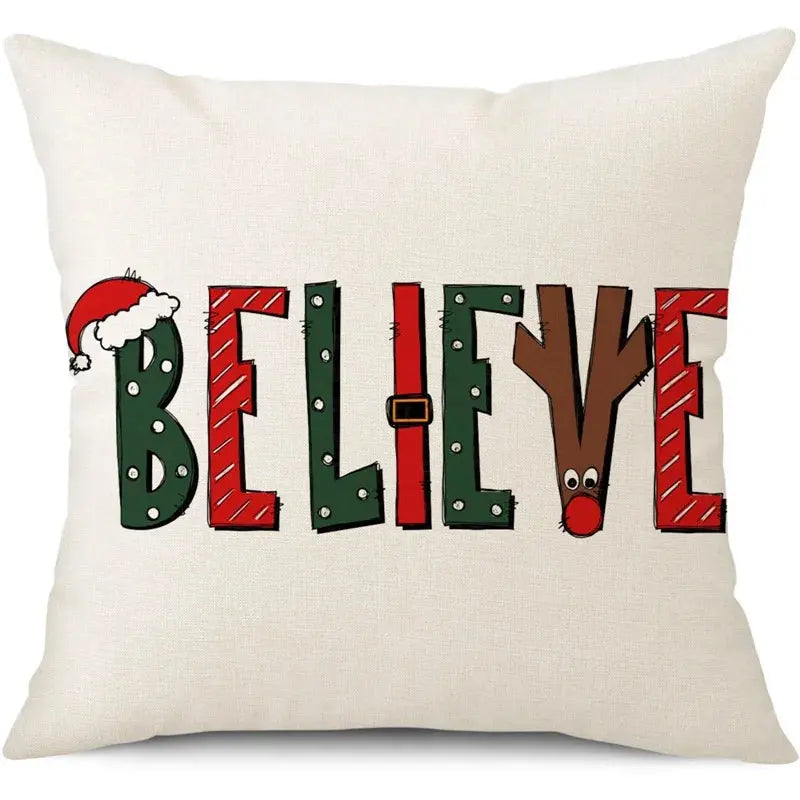 45cm Merry Christmas Cushion Cover Pillowcase 2024 Christmas Decorations for Home Ornament Happy New Year Christmas Decor 2025 Trikidsworld
