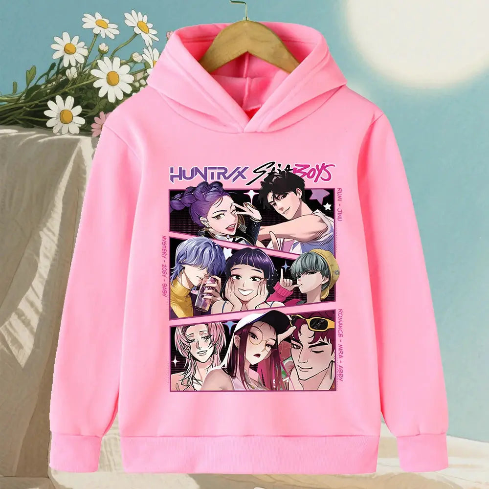 KPop Demon Hunter Rumi Derpy Cartoon Girls Boy Hooded Sweatshirt Warm Children's Wave Fashion Casual Tops Casual Girls Clothing Trikidsworld
