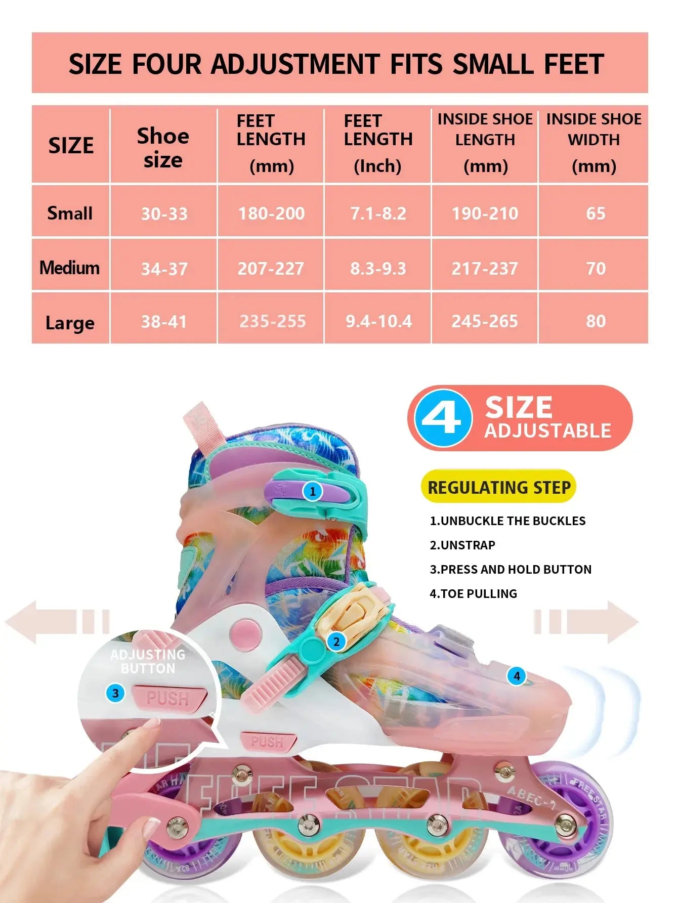 Easy Star Flashing Inline Skates – Adjustable & Comfortable Trikidsworld