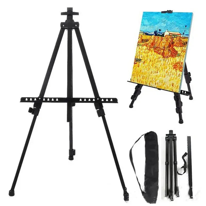 Portable Adjustable Metal Sketch Easel Sketch Drawing For Artist Art Supplies Stand Foldable Travel Easel Shelf With Bag Outdoor Trikidsworld