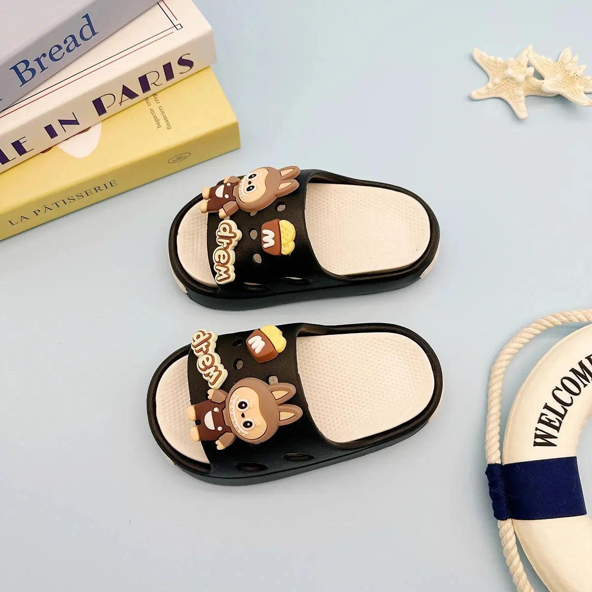 New Popular Cartoon Letters Versatile Eva Slippers for Boys and Girls, Fashionable Double Soft-Soled Non-Slip Sandals 831 Trikidsworld