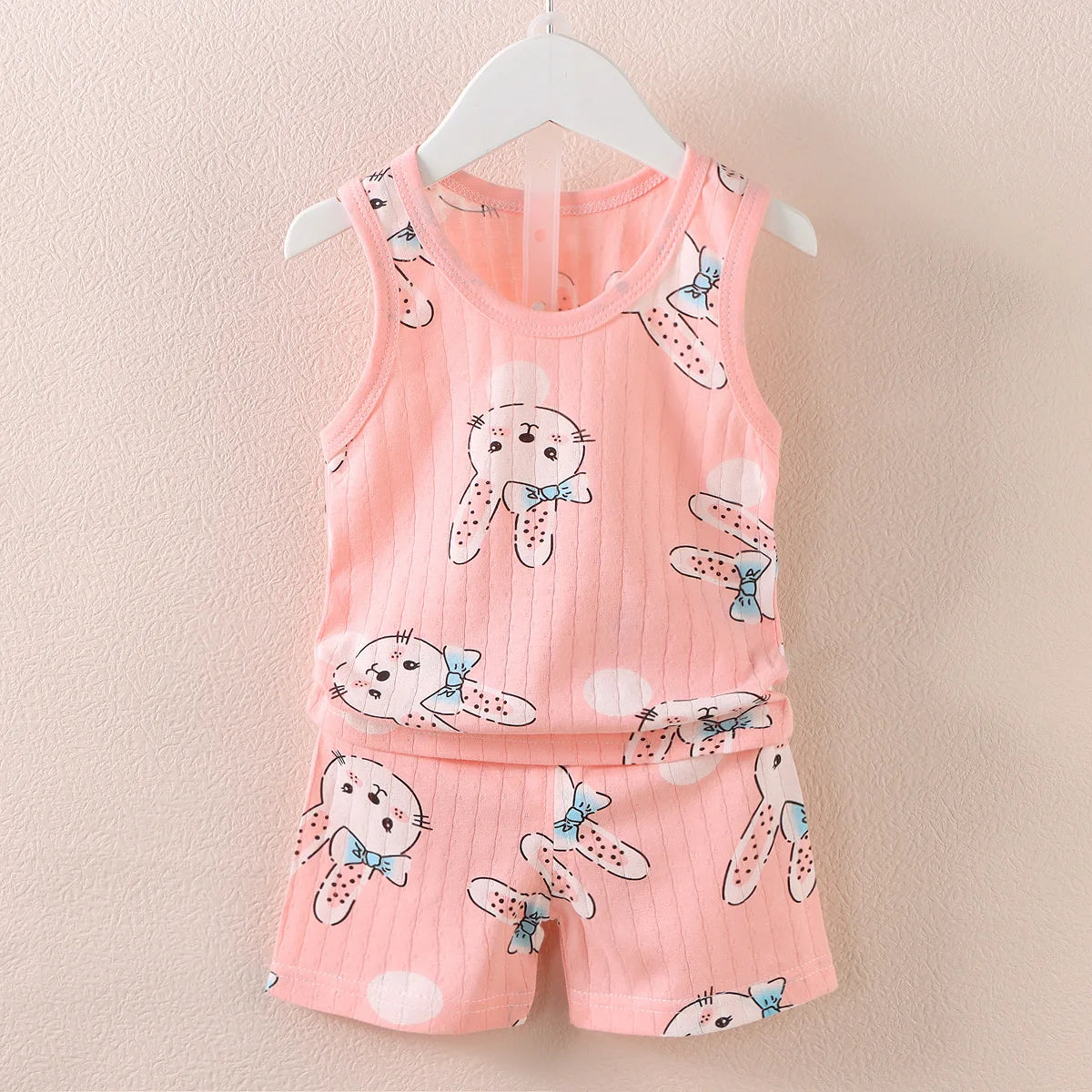 Children's Clothing Print Sleeveless Tops Shorts Cute Breathable Kids Summer Vest Shorts Set Tank Top for Baby Clothing Children Trikidsworld