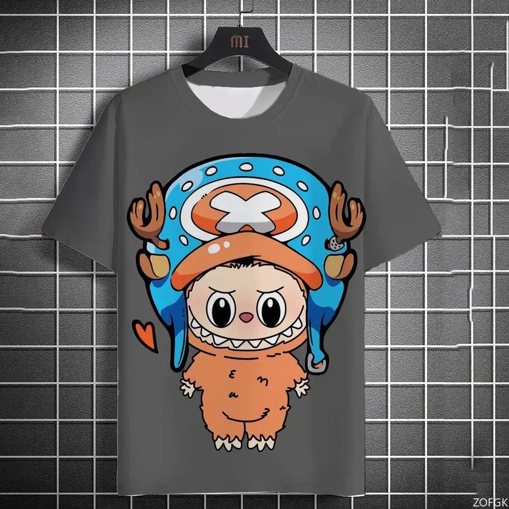 Summer Fashion 3D Cartoon Pull Cloth Cute Printed Short Sleeved Comfortable Casual Round Neck Loose T-shirt Trikidsworld