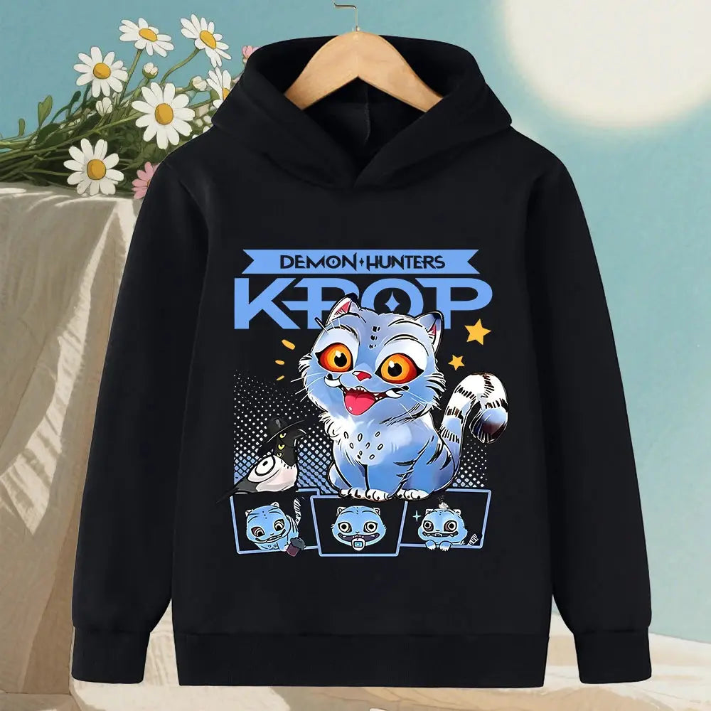 KPop Demon Hunter Rumi Derpy Cartoon Girls Boy Hooded Sweatshirt Warm Children's Wave Fashion Casual Tops Casual Girls Clothing Trikidsworld