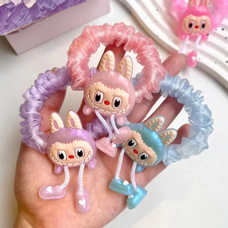 3PCS New Animation Rabub Hair Rope Kawaii High Elastic Hair Band Sweet Girl Headgear Children's Gift Trikidsworld