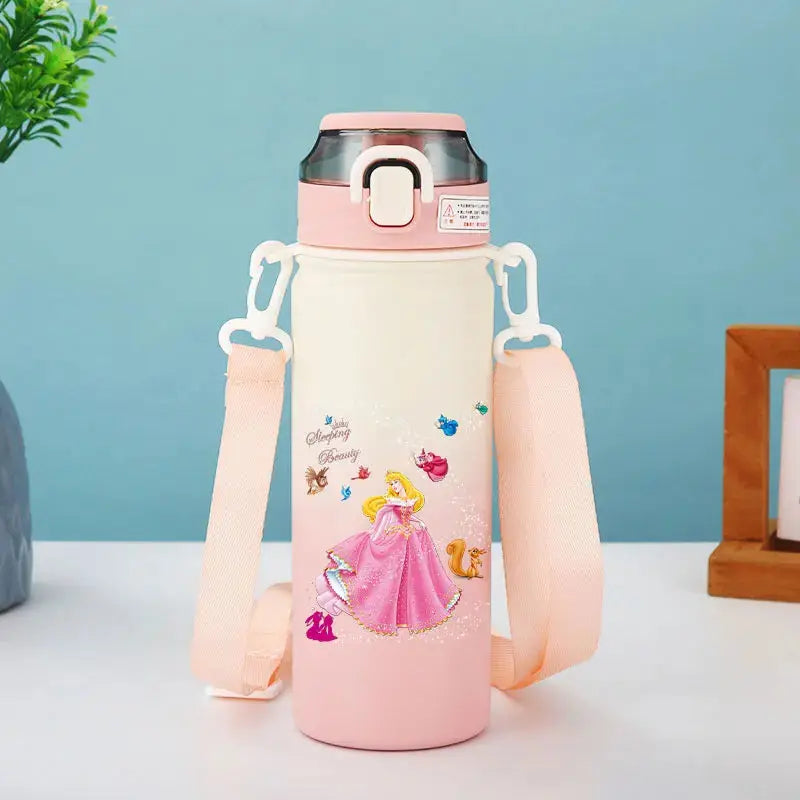 Disney Princess Thermos Bottle – Elsa, Straw & Strap Trikidsworld