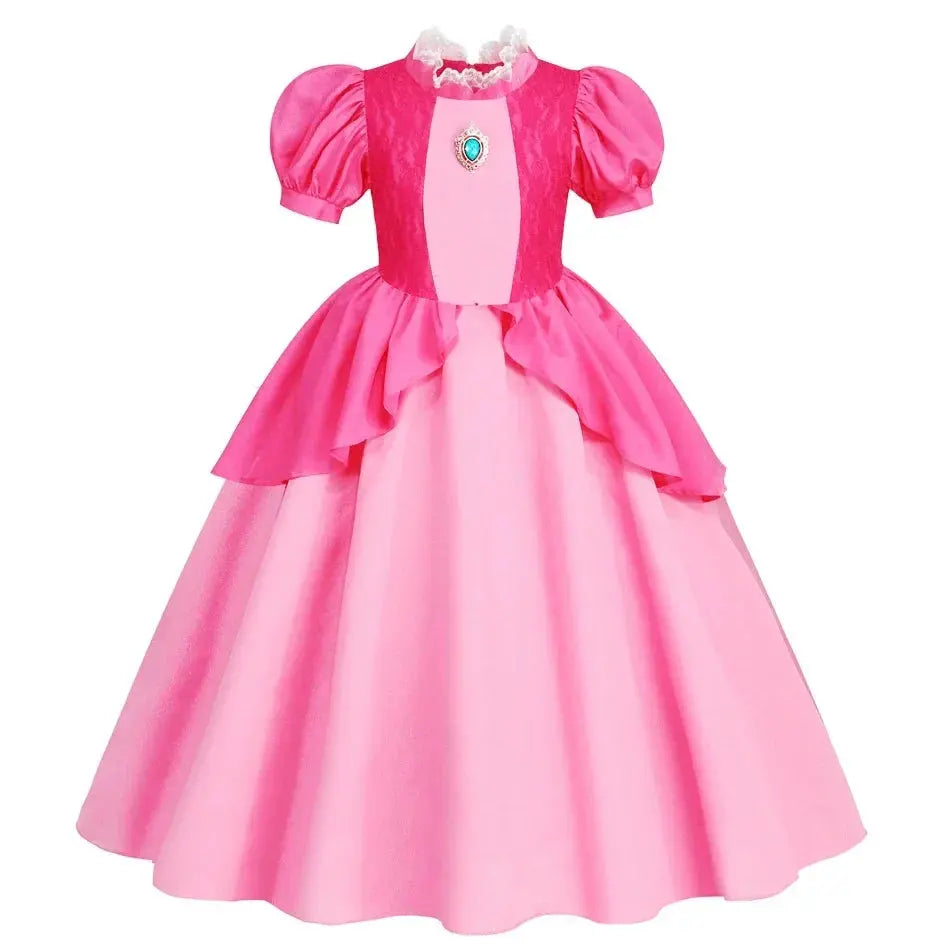 Peach Costume Girl Rosalina Dress Daisy Cosplay Children Birthday Party Dresses for Girls Trikidsworld