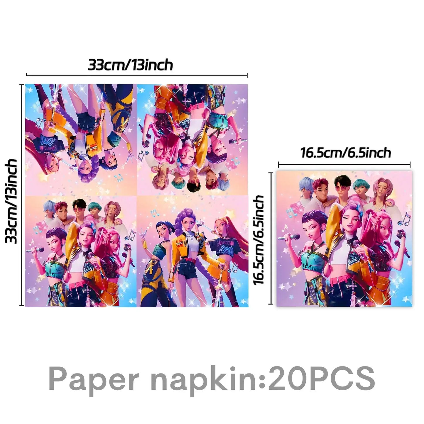 Demon Hunters Birthday Party Decor Tableware Banner Decorations Cake Topper Balloon Girl Kid Korean Kpop Anime Party Supplie Set Trikidsworld