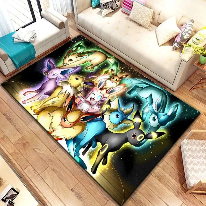 MINISO DISNEY Pikachu Cartoon Carpet Animation for Children Living Room Bedroom Floor Mat Kitchen Children's Bedroom Rug Decor Trikidsworld
