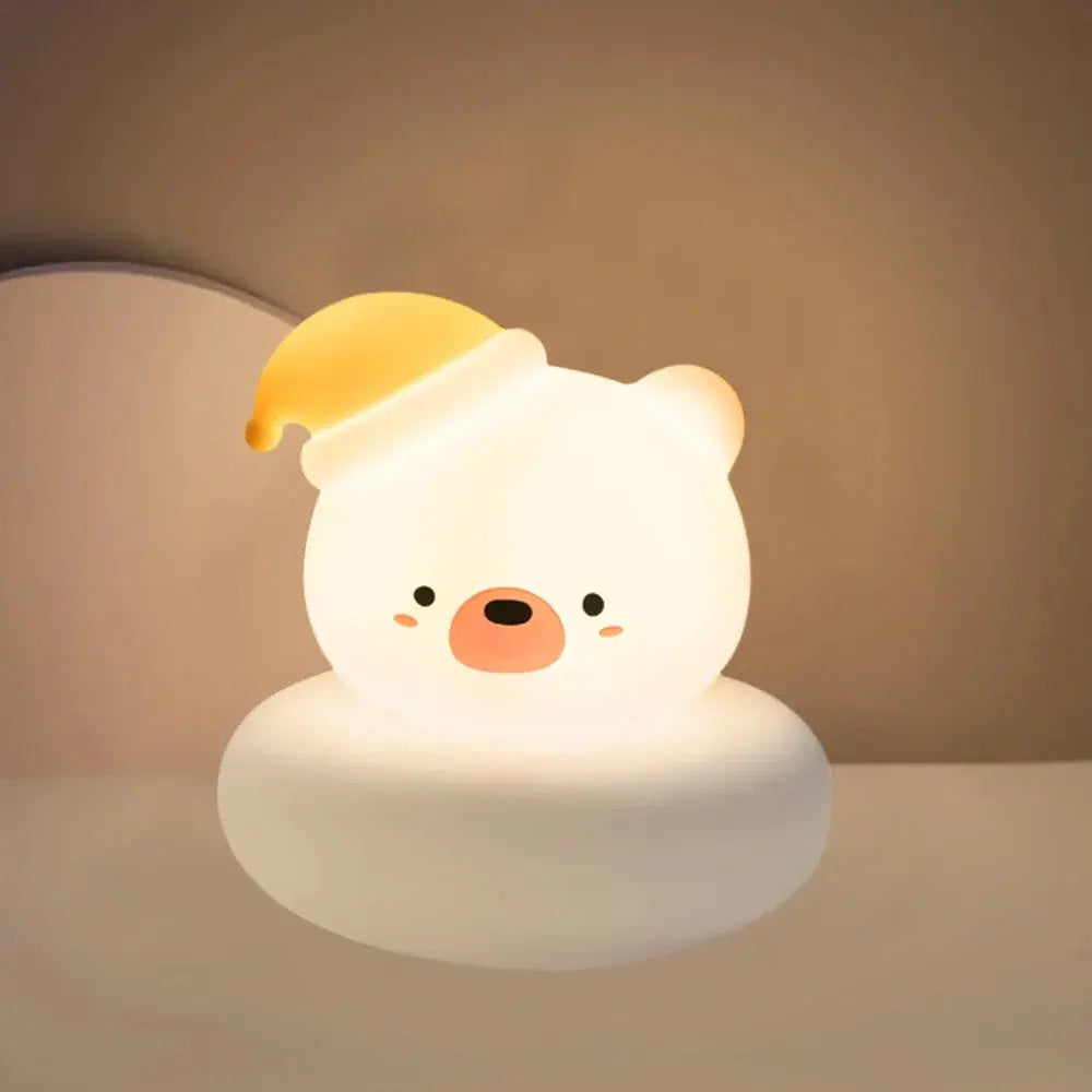 Cute Animal Night Light Novelty 3 Level Dimmable Nursery Nightlight USB Rechargeable Table Lamp for Breastfeeding Toddler Baby Trikidsworld