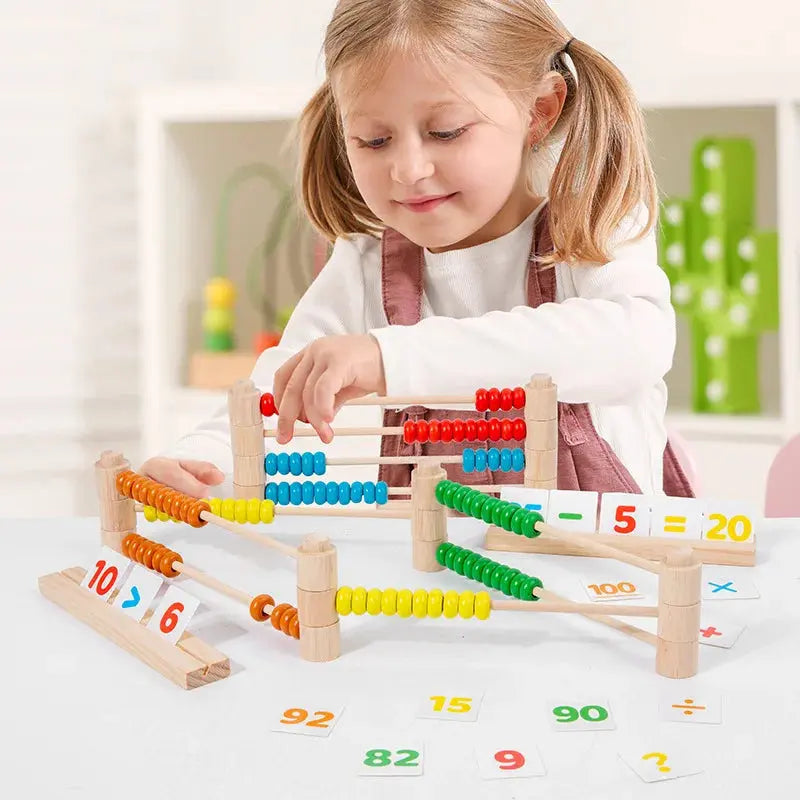 Wooden Abacus Toy Montessori Educational Counting Toy Kids Preschool Math Learning Toys Number Arithmetic Abacus Toddler Gifts Trikidsworld
