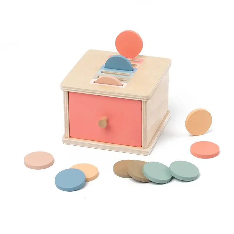 Montessori Wooden Coin & Shape Box Educational Toy Trikidsworld