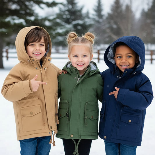 Children Winter Fleece Outdoor Jackets for Boys Hooded Warm Kids Boy Outerwear Windbreaker Autumn Casual Baby Boy Coats Clothing Trikidsworld