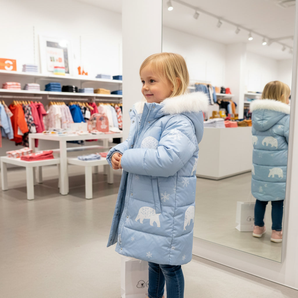 3 4 6 8 10 Years Girls Long Winter Down Jacket Cute Bear Coats For Girls Parkas Fashion Bright Hooded Child Waterproof Outerwear Trikidsworld