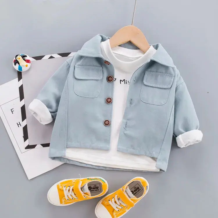 Children Spring Autumn Fashion Baby Clothes Boys Girls Cotton Solid Coat Causal Outdoor Jacket Infant Kids Top Outwear Trikidsworld