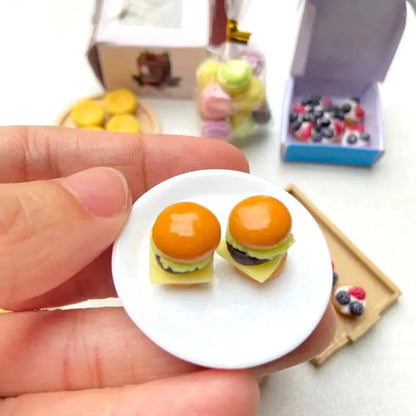 Miniature Hamburger Mini Fruit Salad Pretend Food for Montessori Trikidsworld