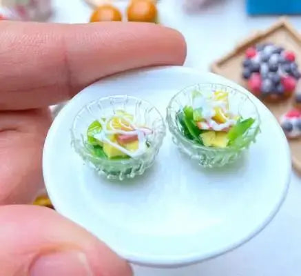 Miniature Hamburger Mini Fruit Salad Pretend Food for Montessori Trikidsworld