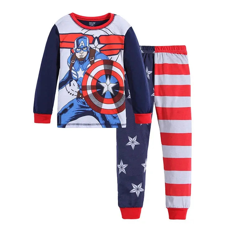 Spring Autumn Children's Mickey Clothing Sets Boys Sleepwear Clothes Kids Iron Man Pajamas Set Baby Girls Cotton Cartoon Pijamas Trikidsworld