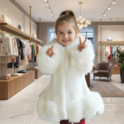 Baby Kids Clothes Girls Jacket 2023 Winter Fashion Solid Faux Mink Fox Fur Coat for Teen Girl Soft Warm Children's Clothing Trikidsworld