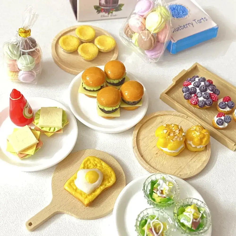 Miniature Hamburger Mini Fruit Salad Pretend Food for Montessori Trikidsworld
