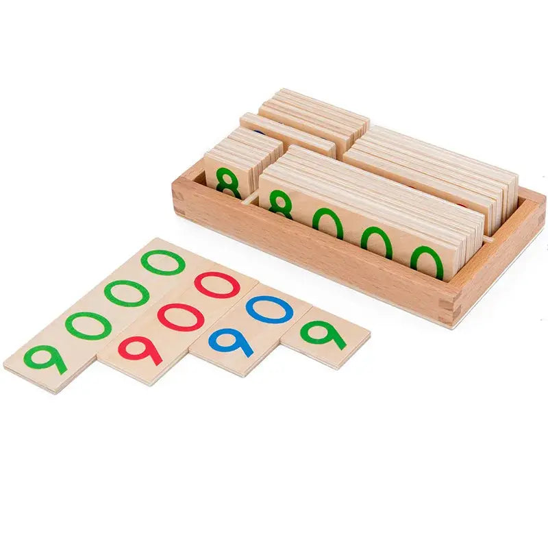 Wooden Numbers Card 1-9000 Montessori Learning Card Math Teaching Aids Preschool Children Early Education For Baby Trikidsworld