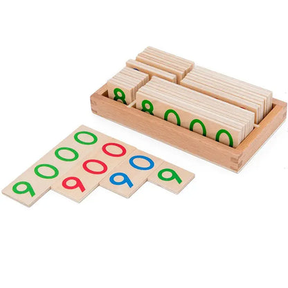 Wooden Numbers Card 1-9000 Montessori Learning Card Math Teaching Aids Preschool Children Early Education For Baby Trikidsworld