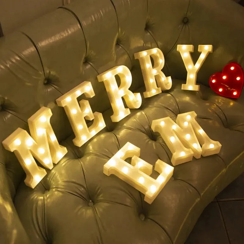 Alphabet Letter LED Lights Luminous Number Lamp Decor  Battery Night Light for home Wedding Birthday Christmas party Decoration Trikidsworld