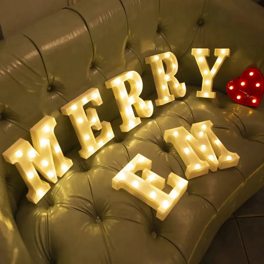 Alphabet Letter LED Lights Luminous Number Lamp Decor  Battery Night Light for home Wedding Birthday Christmas party Decoration Trikidsworld