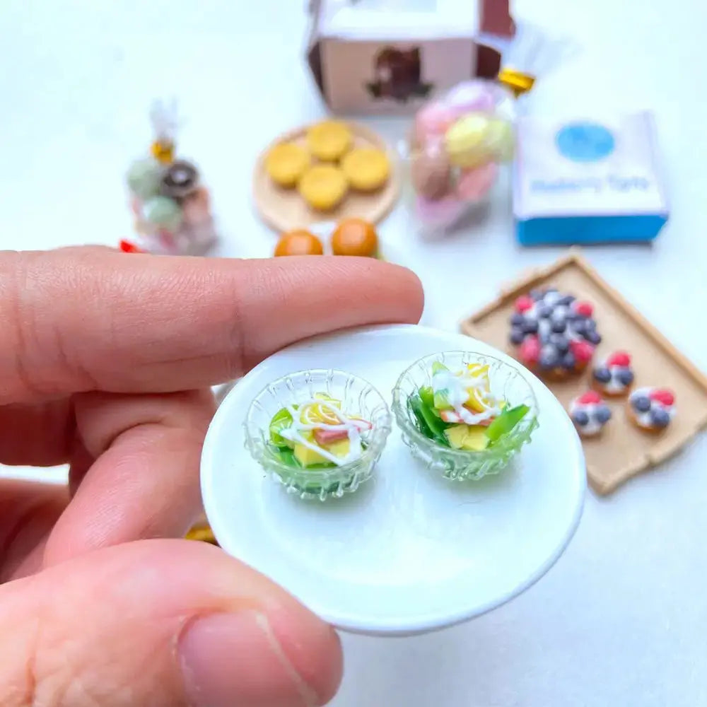 Miniature Hamburger Mini Fruit Salad Pretend Food for Montessori Trikidsworld