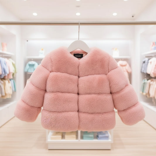 Baby Girls Faux Fur Coat Winter Children Girls Long Sleeve Christmas Jacket Warm Kids Girls Snow Coat Girls Outerwear Clothing Trikidsworld