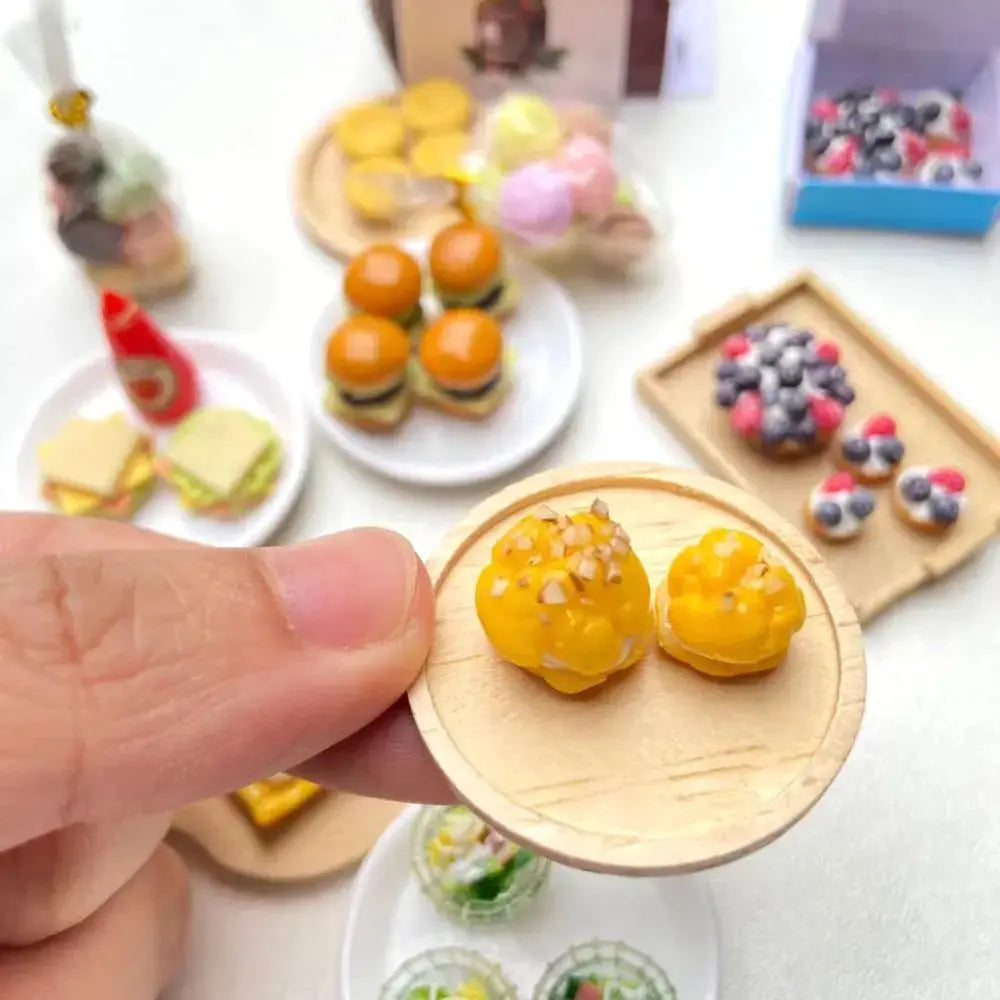Miniature Hamburger Mini Fruit Salad Pretend Food for Montessori Trikidsworld