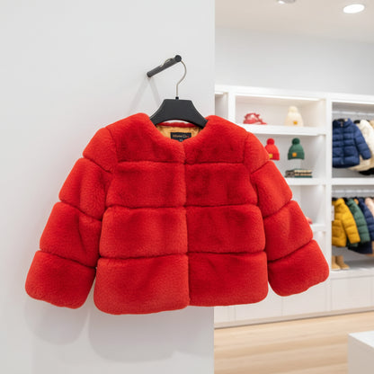 Baby Girls Faux Fur Coat Winter Children Girls Long Sleeve Christmas Jacket Warm Kids Girls Snow Coat Girls Outerwear Clothing Trikidsworld