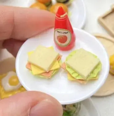 Miniature Hamburger Mini Fruit Salad Pretend Food for Montessori Trikidsworld