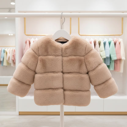 Baby Girls Faux Fur Coat Winter Children Girls Long Sleeve Christmas Jacket Warm Kids Girls Snow Coat Girls Outerwear Clothing Trikidsworld