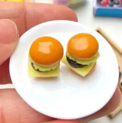 Miniature Hamburger Mini Fruit Salad Pretend Food for Montessori Trikidsworld
