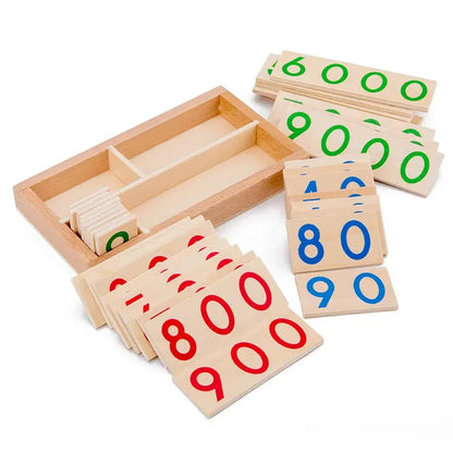 Wooden Numbers Card 1-9000 Montessori Learning Card Math Teaching Aids Preschool Children Early Education For Baby Trikidsworld