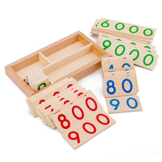 Wooden Numbers Card 1-9000 Montessori Learning Card Math Teaching Aids Preschool Children Early Education For Baby Trikidsworld