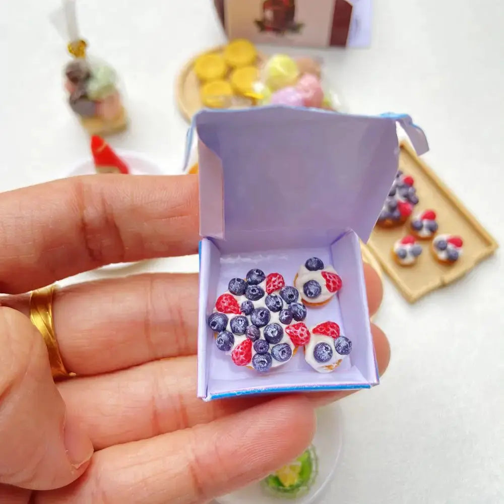 Miniature Hamburger Mini Fruit Salad Pretend Food for Montessori Trikidsworld