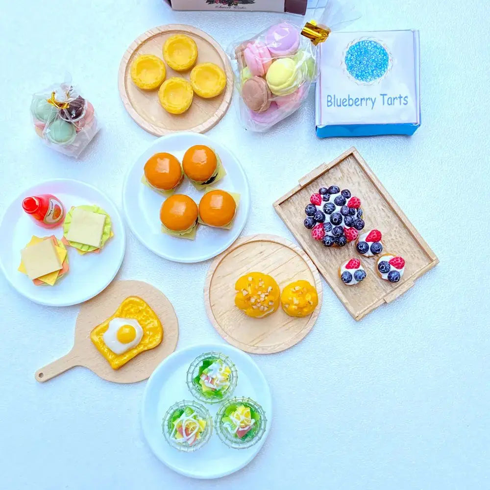 Miniature Hamburger Mini Fruit Salad Pretend Food for Montessori Trikidsworld
