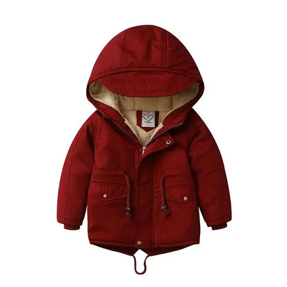 Children Winter Fleece Outdoor Jackets for Boys Hooded Warm Kids Boy Outerwear Windbreaker Autumn Casual Baby Boy Coats Clothing Trikidsworld