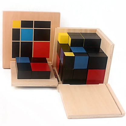 Montessori Arithmetic Algebraic Binomial Cube Trinomial Cube Wooden Toys Mathematics Materials for Elementary Wooden Math Toys Trikidsworld