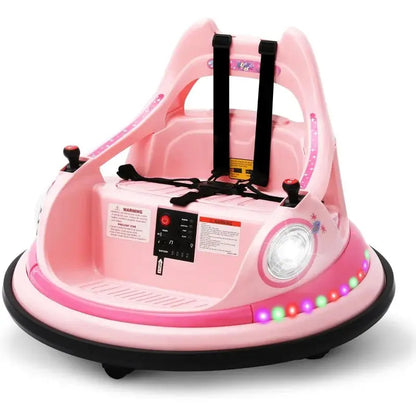 12V Electric Ride On Bumper Car for Toddler & Kids Ages 1.5-6 Years with Remote Control, 2PCS DIY Stickers, 360 Degree Spin Trikidsworld