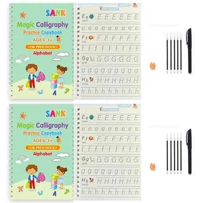Sank Magic Practice Copybook Pen Preschools Kids Calligraphy English Verison Free Wiping Children Reusable Writing Book Trikidsworld