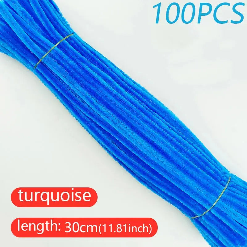 100PCS Colorful Twisted Rod DIY Handcraft Bar Wire Imaginative Wool Root Fluffy Bar Iron Wire Sticks Art Kids Educational Toys Trikidsworld