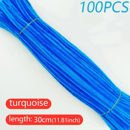 100PCS Colorful Twisted Rod DIY Handcraft Bar Wire Imaginative Wool Root Fluffy Bar Iron Wire Sticks Art Kids Educational Toys Trikidsworld
