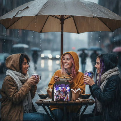 ZOEY Hamburger Ramyeon Ramen Huntrix Lunch Bag Demon Hunters Portable Lunch Box Unisex Travel Cooler Bag Oxford Tote Food Bags Trikidsworld